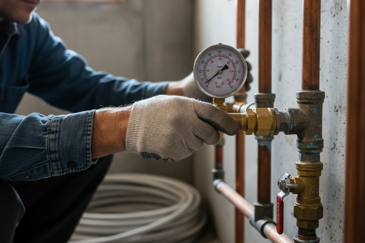 Pressure testing a repaired line during Water Line Repair in Shingle Springs